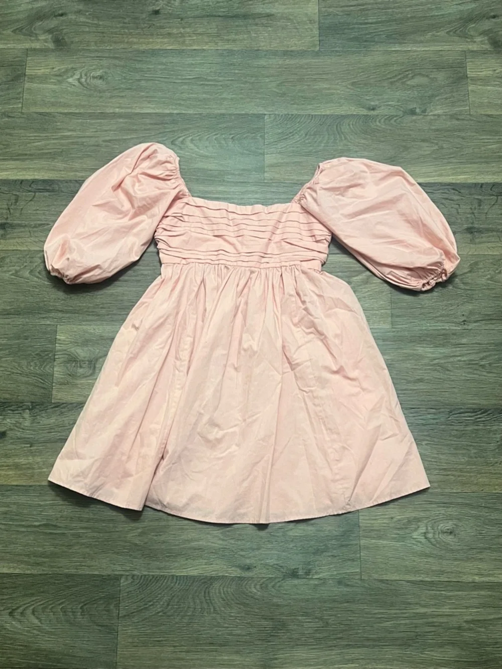 Abercrombie & Fitch Emerson Puff Sleeve Mini Dress Sz Small Tall Pink Coquette - Picture 7 of 11